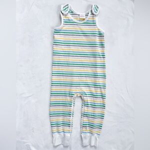 Hanna Andersson Overalls In Organic Cotton White Multi 3T